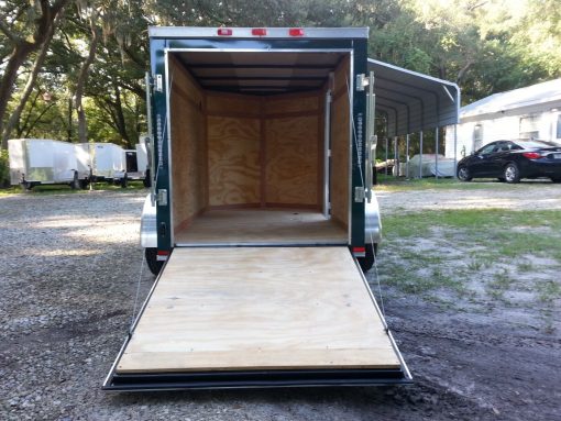 5x8 SA Trailer - Green, Ramp, Side Door, Side Vents