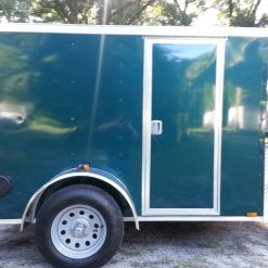 5x8 SA Trailer - Green, Ramp, Side Door, Side Vents