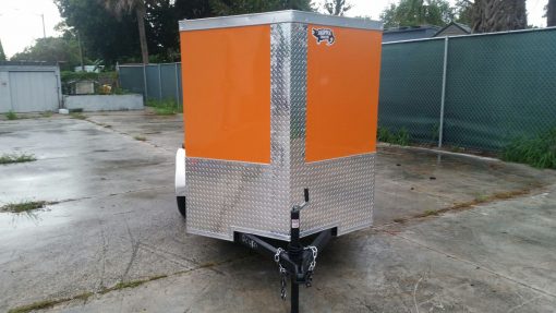 5x8 SA Trailer - Orange, Ramp, Side Door, Side Vents