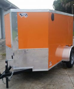 5x8 SA Trailer - Orange, Ramp, Side Door, Side Vents