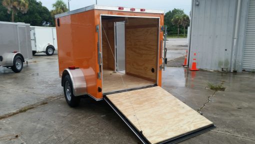 5x8 SA Trailer - Orange, Ramp, Side Door, Side Vents