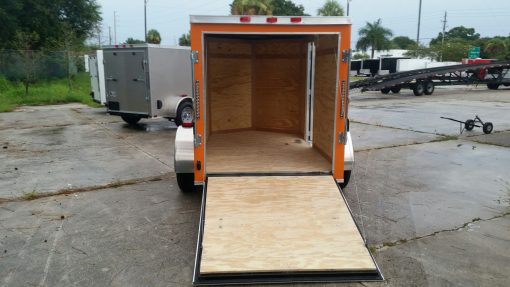 5x8 SA Trailer - Orange, Ramp, Side Door, Side Vents