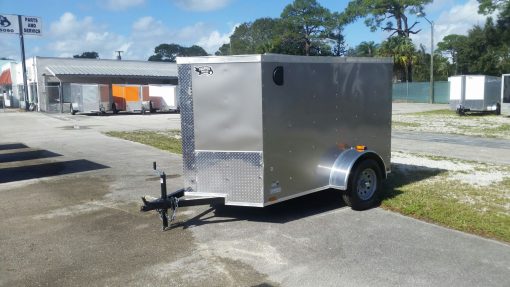 5x8 SA Trailer - Pewter, Ramp, Side Door, Side Vents