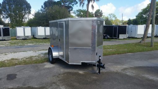 5x8 SA Trailer - Pewter, Ramp, Side Door, Side Vents