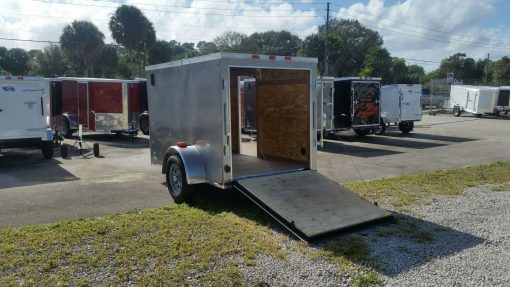 5x8 SA Trailer - Pewter, Ramp, Side Door, Side Vents