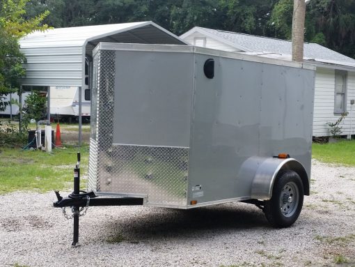 5x8 SA Trailer - Silver Frost, Ramp, Side Door, Side Vents