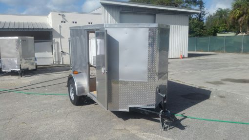 5x8 SA Trailer - Silver Frost, Ramp, Side Door, Side Vents