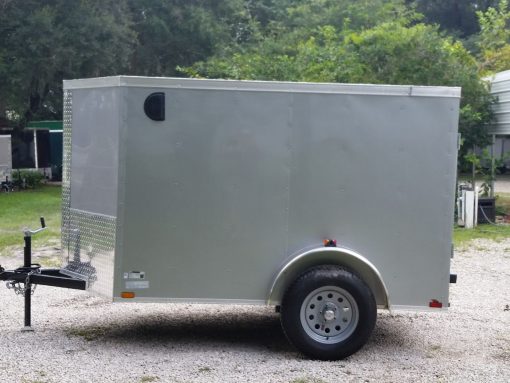 5x8 SA Trailer - Silver Frost, Ramp, Side Door, Side Vents