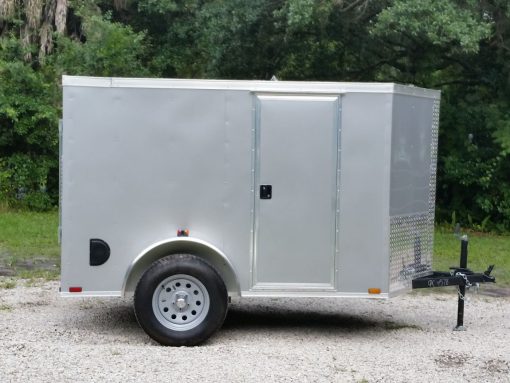 5x8 SA Trailer - Silver Frost, Ramp, Side Door, Side Vents