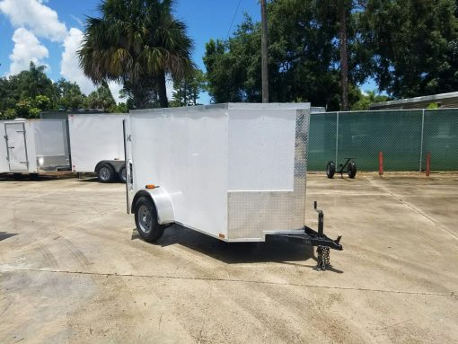 5x8 SA Trailer - White, Double Barn Doors