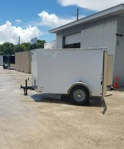 5x8 SA Trailer - White, Double Barn Doors