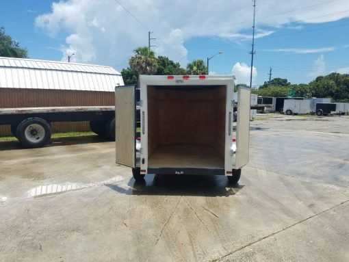 5x8 SA Trailer - White, Double Barn Doors