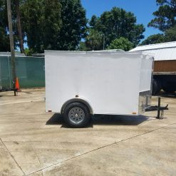 5x8 SA Trailer - White, Double Barn Doors