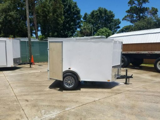 5x8 SA Trailer - White, Double Barn Doors