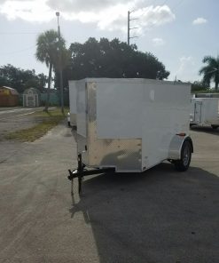 5x8 SA Trailer - White, Barn Doors, Side Door, Side Vents