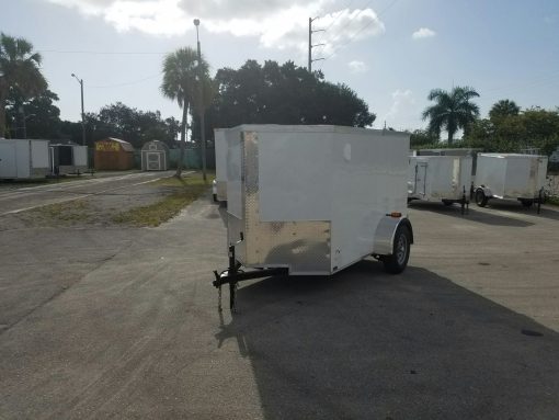 5x8 SA Trailer - White, Barn Doors, Side Door, Side Vents