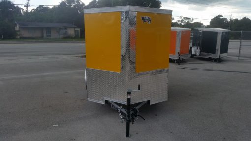 5x8 SA Trailer - Yellow, Ramp, Side Door, Side Vents