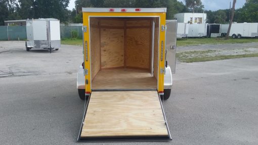 5x8 SA Trailer - Yellow, Ramp, Side Door, Side Vents