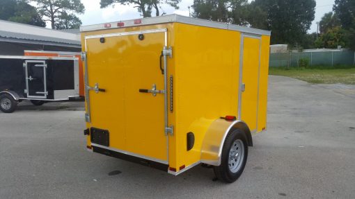 5x8 SA Trailer - Yellow, Ramp, Side Door, Side Vents