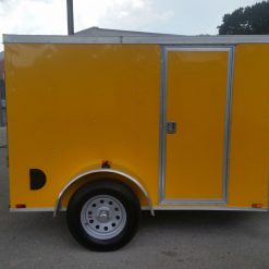 5x8 SA Trailer - Yellow, Ramp, Side Door, Side Vents