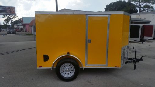 5x8 SA Trailer - Yellow, Ramp, Side Door, Side Vents