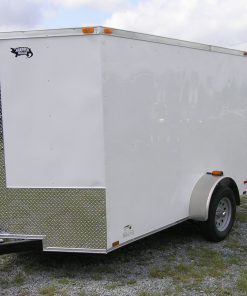 6x10 SA Trailer - White, Barn Doors, Side Door, Extra Height, Brakes, Radial Upgrade