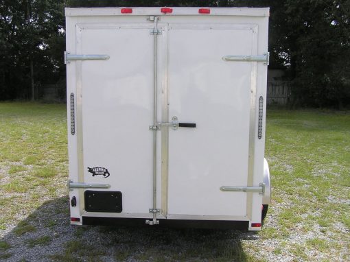 6x10 SA Trailer - White, Barn Doors, Side Door, Extra Height, Brakes, Radial Upgrade