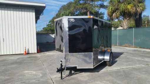 6x10 SA Trailer - Black, Double Barn Doors, Side Door, Extra Height