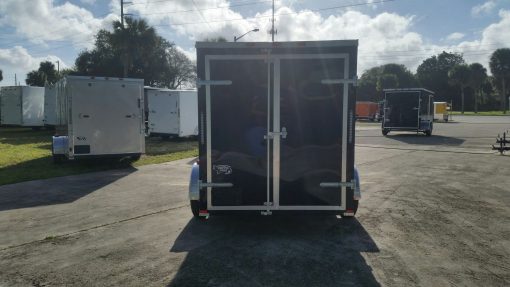 6x10 SA Trailer - Black, Double Barn Doors, Side Door, Extra Height