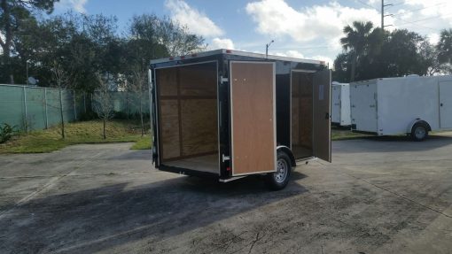 6x10 SA Trailer - Black, Double Barn Doors, Side Door, Extra Height