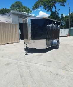 6x10 SA Trailer - Black, Double Barn Doors, Side Door, Extra Height