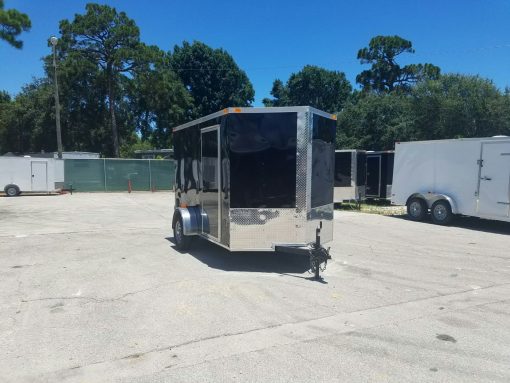 6x10 SA Trailer - Black, Double Barn Doors, Side Door, Extra Height