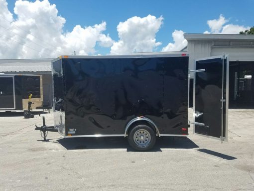 6x10 SA Trailer - Black, Double Barn Doors, Side Door, Extra Height