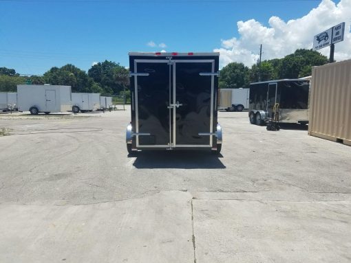 6x10 SA Trailer - Black, Double Barn Doors, Side Door, Extra Height