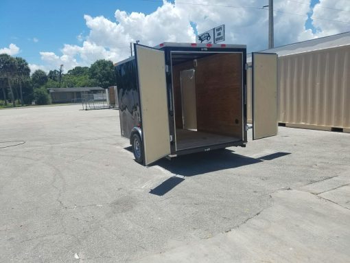 6x10 SA Trailer - Black, Double Barn Doors, Side Door, Extra Height