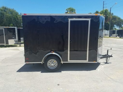 6x10 SA Trailer - Black, Double Barn Doors, Side Door, Extra Height