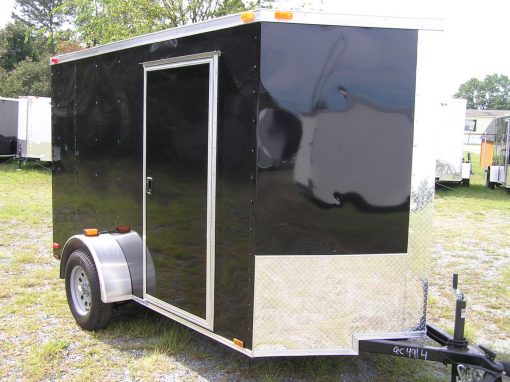 6x10 SA Trailer - Black, Ramp, Side Door, Extra Height