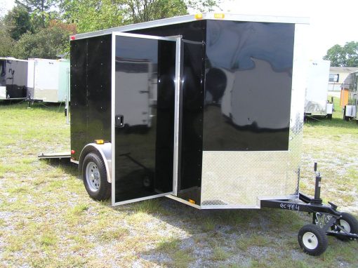 6x10 SA Trailer - Black, Ramp, Side Door, Extra Height