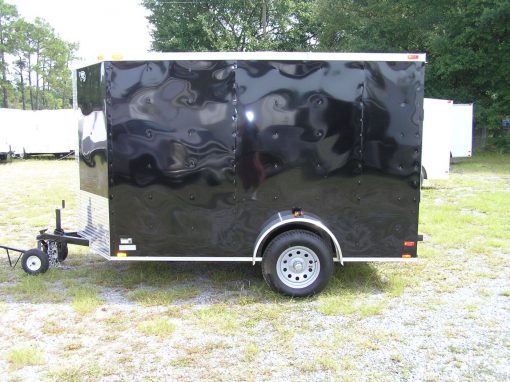 6x10 SA Trailer - Black, Ramp, Side Door, Extra Height