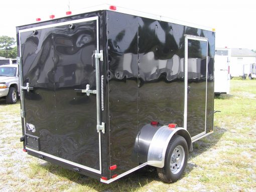 6x10 SA Trailer - Black, Ramp, Side Door, Extra Height