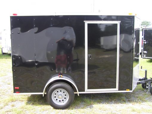 6x10 SA Trailer - Black, Ramp, Side Door, Extra Height