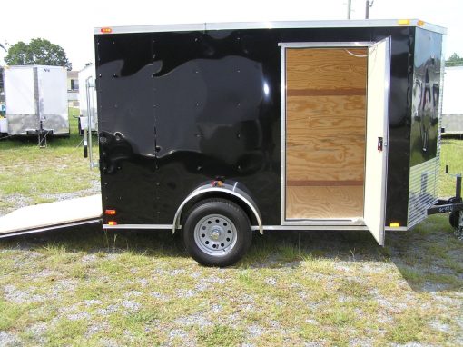 6x10 SA Trailer - Black, Ramp, Side Door, Extra Height