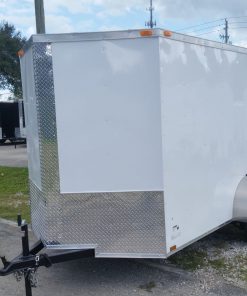 6x10 SA Trailer - White, Double Barn Doors, Side Door, Extra Height