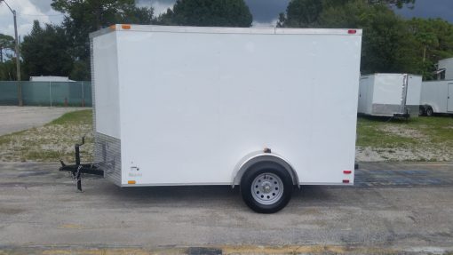 6x10 SA Trailer - White, Ramp, Side Door, Extra Height