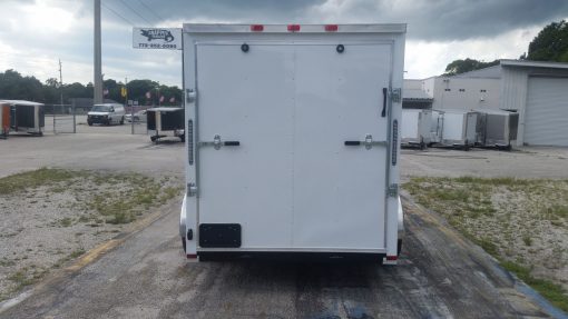 6x10 SA Trailer - White, Ramp, Side Door, Extra Height