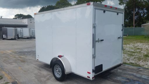 6x10 SA Trailer - White, Ramp, Side Door, Extra Height