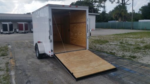 6x10 SA Trailer - White, Ramp, Side Door, Extra Height