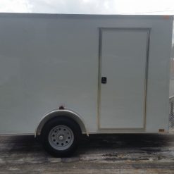 6x10 SA Trailer - White, Ramp, Side Door, Extra Height