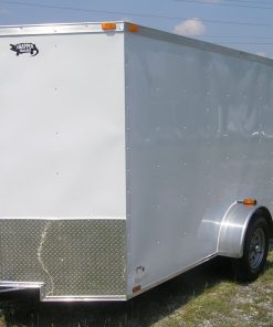 6x10 SA Trailer - White, Ramp, Side Door, Extra H, Stab Jacks