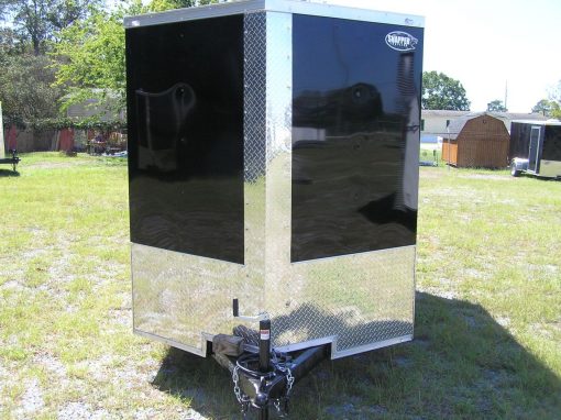 6x10 TA Trailer - Black, Double Barn Doors, Side Door, Extra Height, Windows